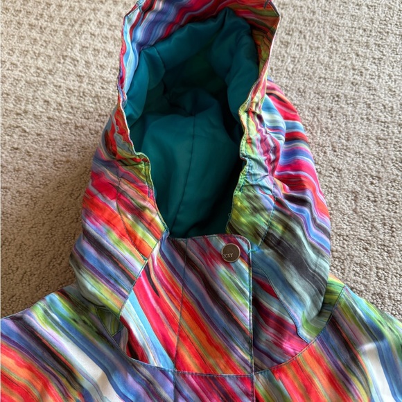 Roxy Multicolor Striped Kids Puffer Jacket - Picture 2 of 5